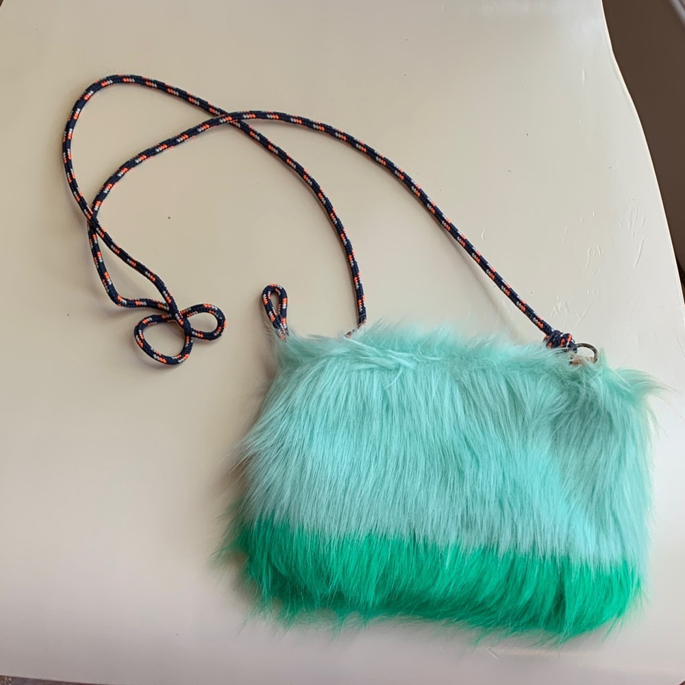 Crewcuts Green Faux Fur Pouch